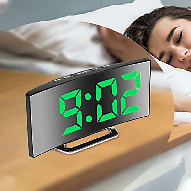 Electronic Gadgets For Home - Cyfrowy budzik LED z zakrzywionym ekranem,